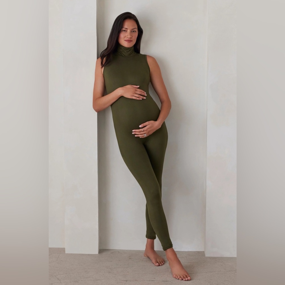 NWT Bumpsuit Stevie Maternity Olive Sleeveless Bodysuit Pantsuit Medium
